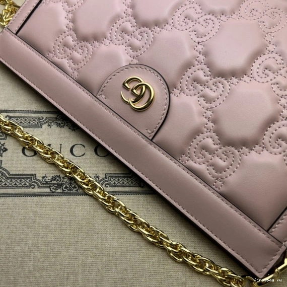 First bag ru shoulder GUCCI bag leather GG matelassé 0820